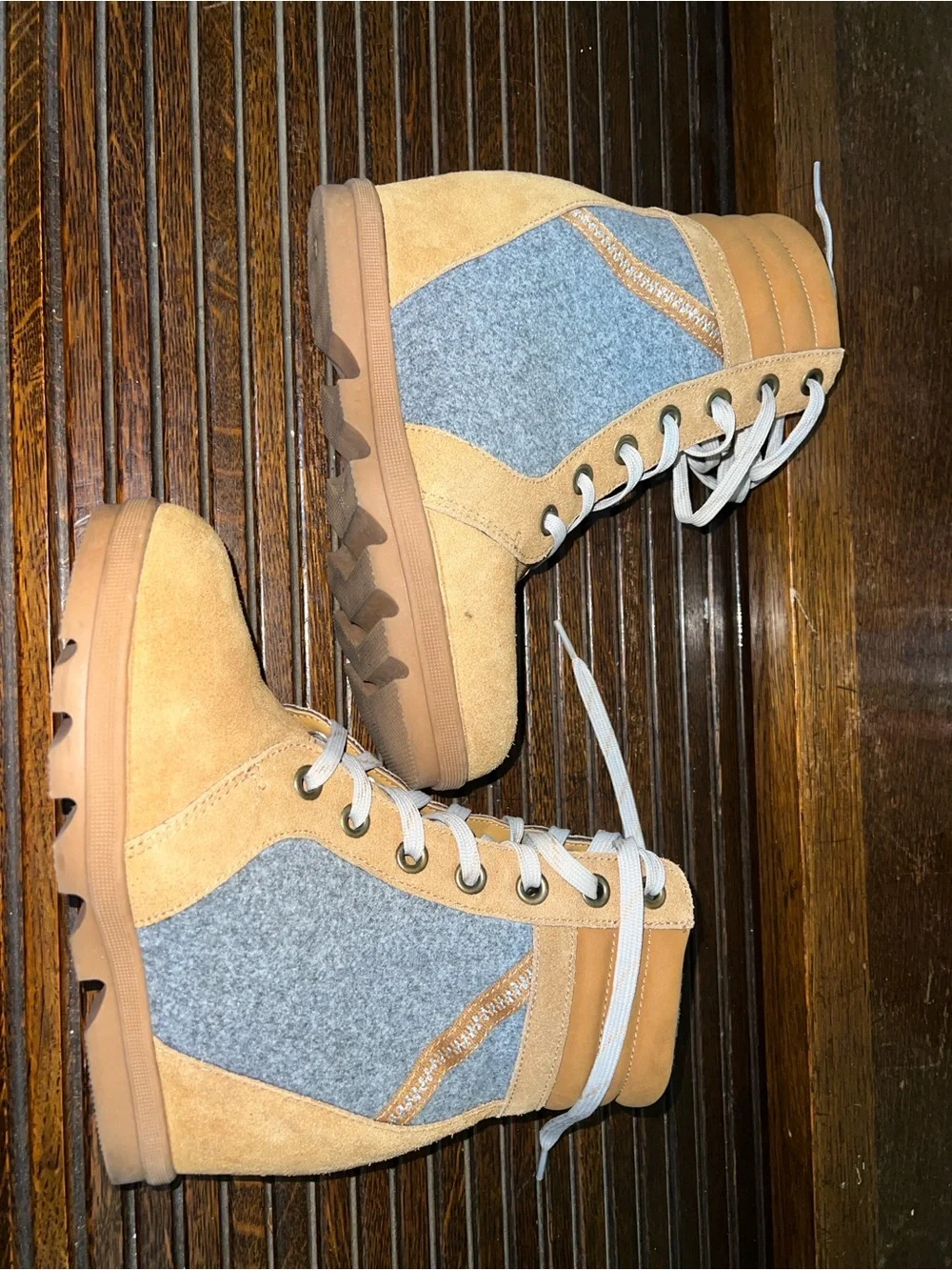 Serra Tan Suede Lace-Up Ankle Boots
